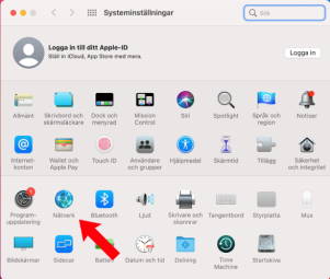 Nätverksinställningar på Mac